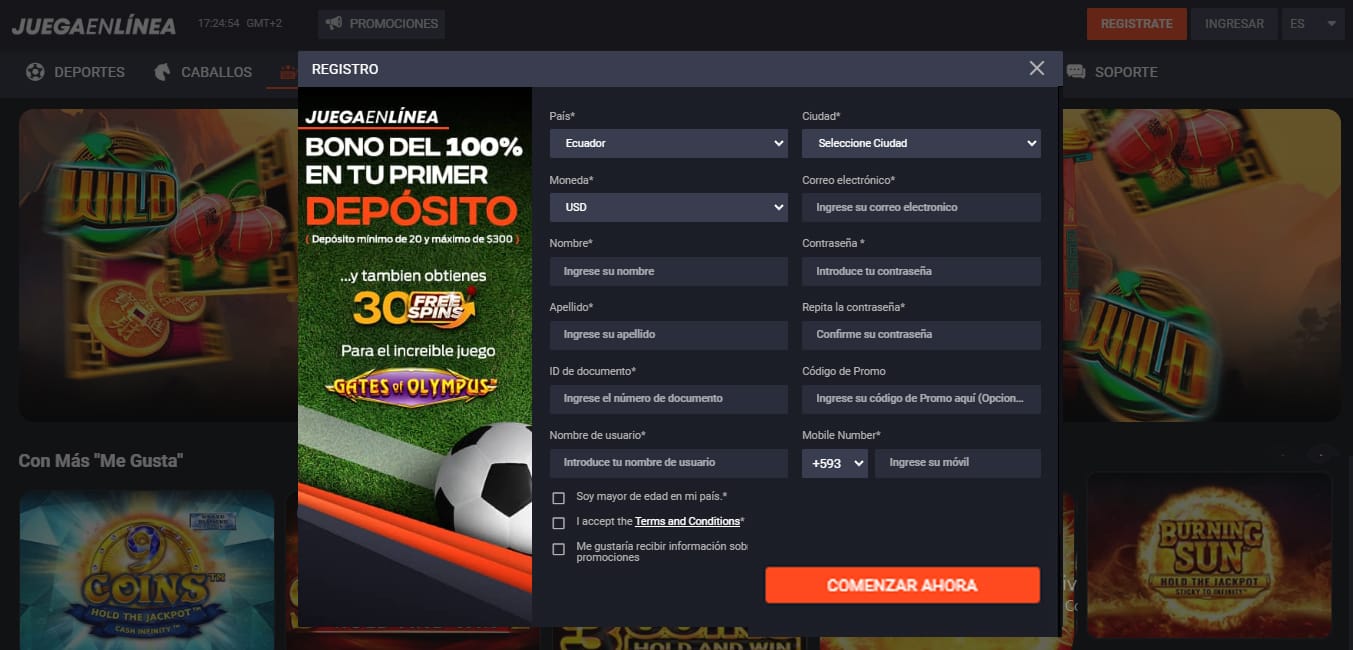 JUEGAENLINEA ofertas casino