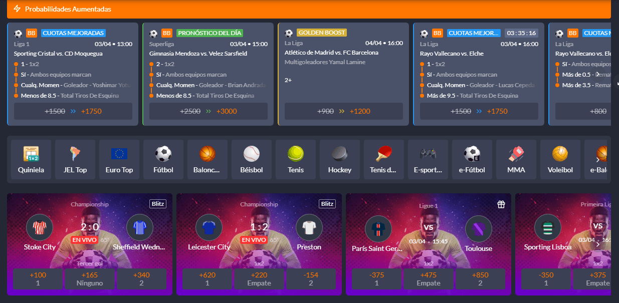 JUEGAENLINEA bono apuestas combinadas